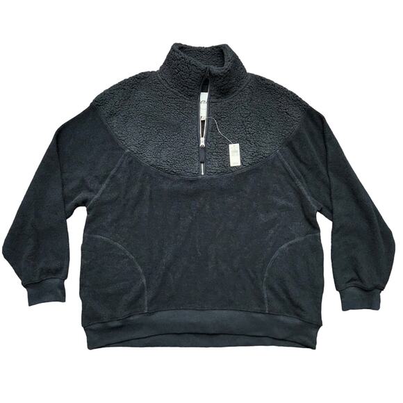 NWT Aerie Hometown Holiday Quarter Zip Sweatshirt Size Medium - Picture 1 of 6